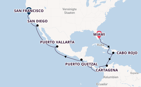 Mittelamerika ab Miami auf der Azamara Quest
