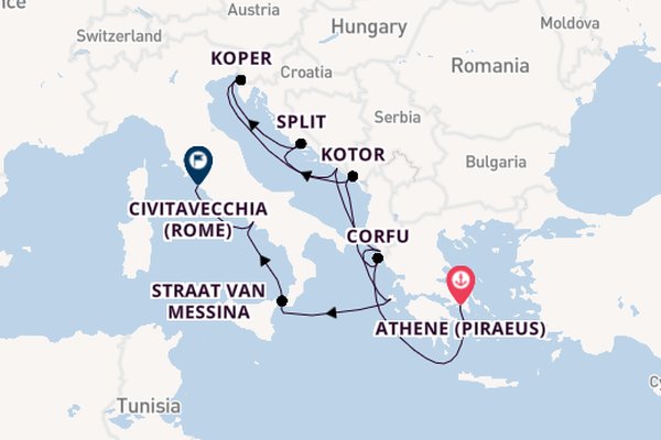 Middellandse Zee vanaf Athene (Piraeus), Griekenland met de Nieuw Statendam