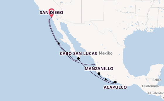 Mexikanische Riviera ab San Diego, USA auf der Koningsdam