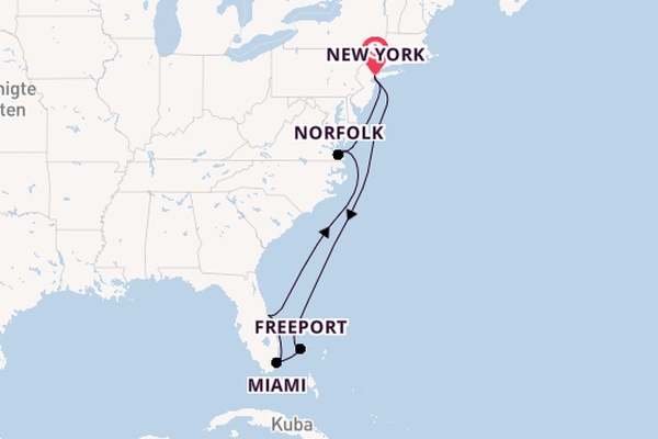 USA Ostküste ab New York auf AIDAluna