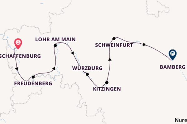 Rad und Schiff Reise - Von Aschaffenburg nach Bamberg