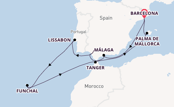 Westelijke Middellandse Zee vanaf Barcelona, Spanje met de Celebrity Xcel