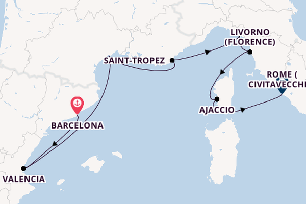 Western Mediterranean from Barcelona, Spain with the Allura