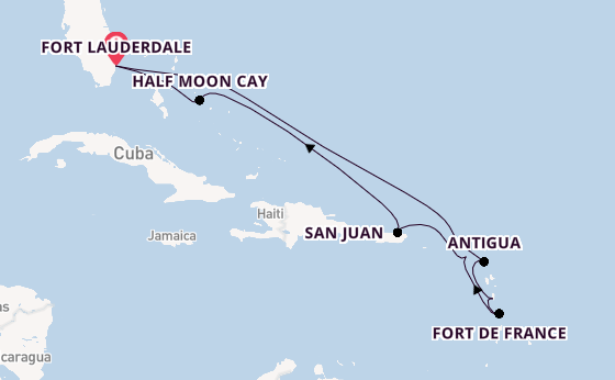 Caribbean vanaf Fort Lauderdale, Verenigde Staten met de Rotterdam