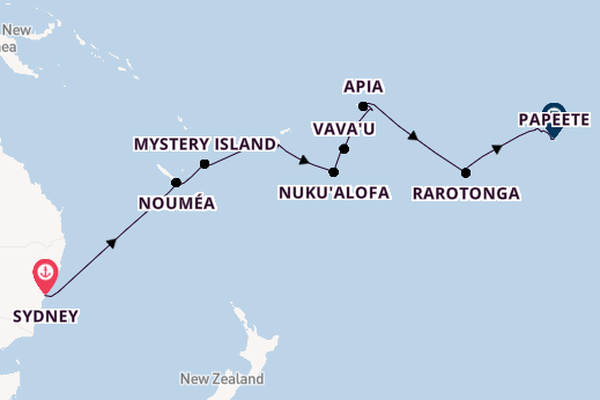 French Polynesia from Sydney, Australia with the Riviera