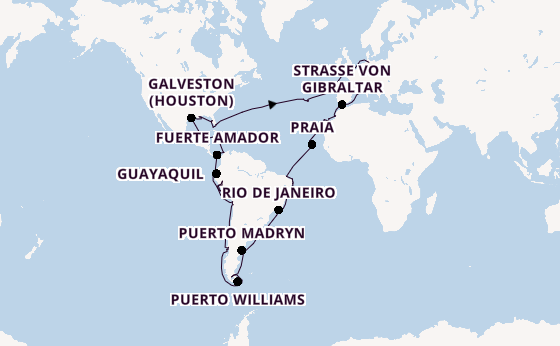 Transatlantik ab Savona, Italien auf der Amera