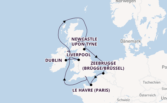 Britische Inseln ab Southampton, Großbritannien auf der Norwegian Sky