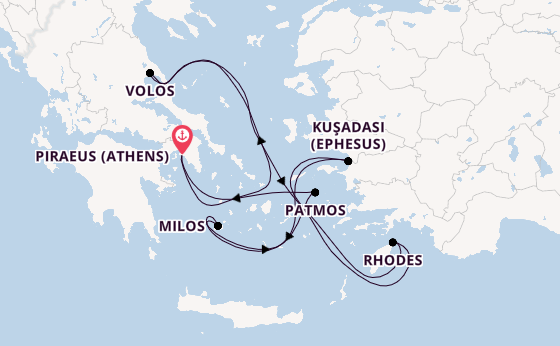 Eastern Mediterranean from Piraeus (Athens), Greece with the EXPLORA I