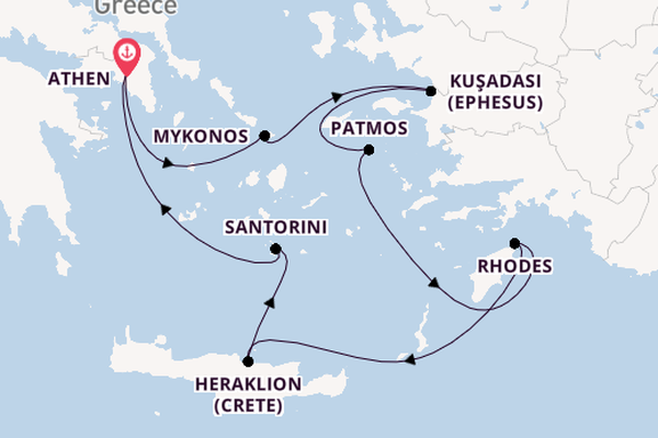 Eastern Mediterranean from Athen, Greece with the Celestyal Discovery