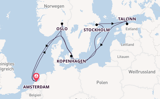 Norwegen ab Amsterdam, Niederlande auf der Celebrity Eclipse