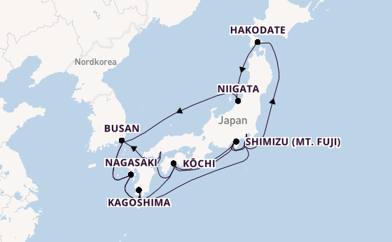 Japan ab Tokio, Japan auf der Diamond Princess