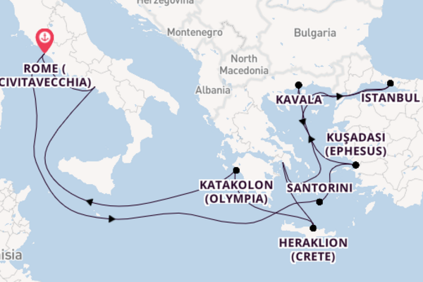 Sailing from Rome (Civitavecchia) via Heraklion (Crete)