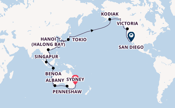 Transpazifik ab Sydney auf der Azamara Quest
