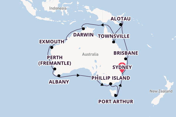 Australia from Sydney, Australia with the Noordam