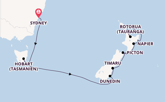 Neuseeland ab Sydney auf der Seven Seas Mariner