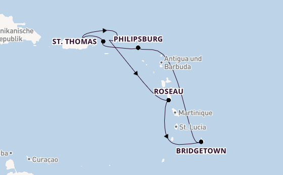 Karibik ab San Juan, Puerto Rico auf der Norwegian Prima