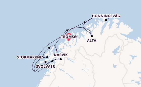 Norwegen ab Tromsø, Norwegen auf der MS Trollfjord