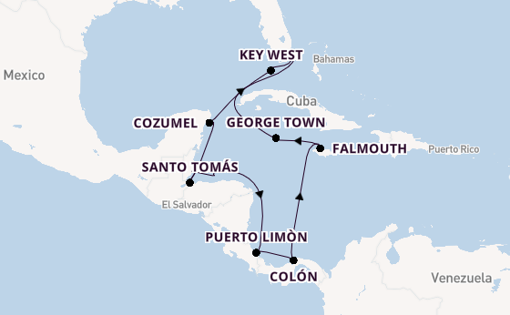 Western Caribbean from Miami, Florida, USA with the Seven Seas Grandeur