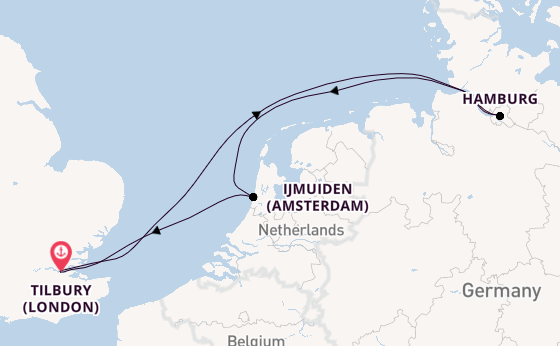 Journey with Ambassador Cruise Line from Tilbury (London)