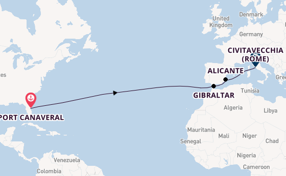 trans-Atlantisch vanaf Port Canaveral, Verenigde Staten met de Norwegian Epic