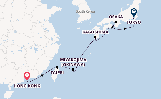Japan from Hong Kong, China with the Coral Princess