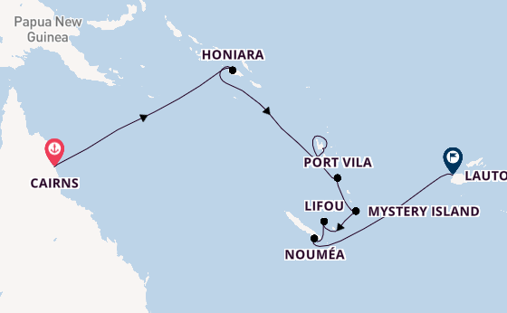 South Pacific from Cairns, Australia with the Seven Seas Navigator