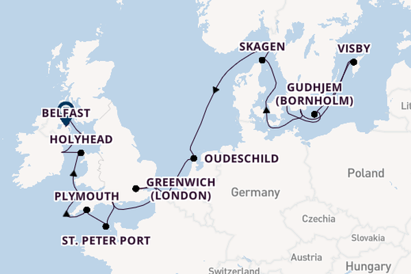 British Isles from Copenhagen, Denmark with the Seabourn Venture