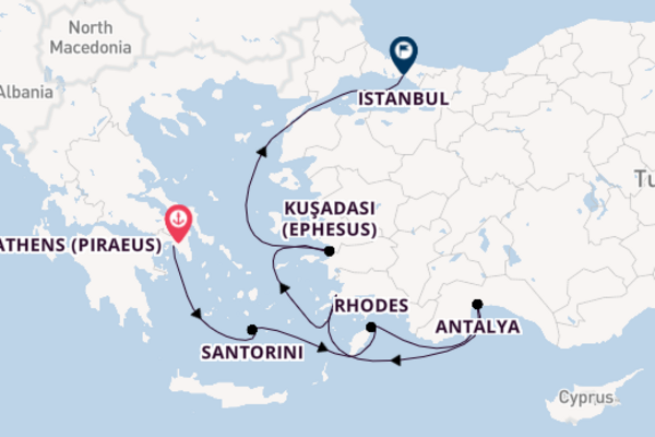 Voyage with Oceania Cruises from Athens (Piraeus) to Istanbul