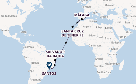 trans-Atlantisch vanaf Barcelona, Spanje met de MSC Virtuosa
