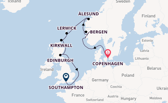 Norway from Copenhagen, Denmark with the Seven Seas Voyager