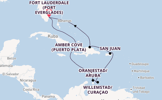 Karibik ab Fort Lauderdale (Port Everglades), USA auf der Caribbean Princess