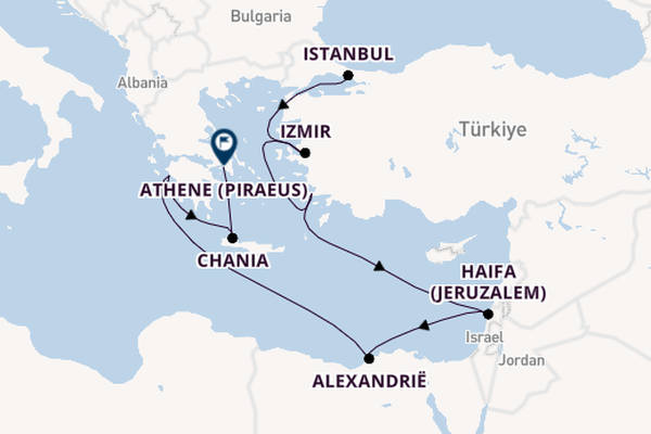 Oostelijke Middellandse Zee vanaf Istanbul, Turkije met de Seven Seas Voyager