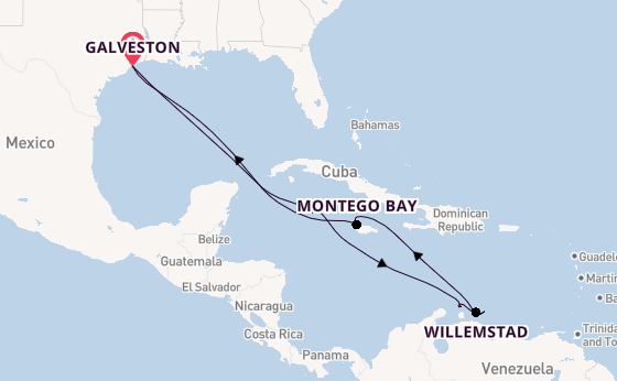 Caribbean vanaf Galveston, Verenigde Staten met de Carnival Breeze