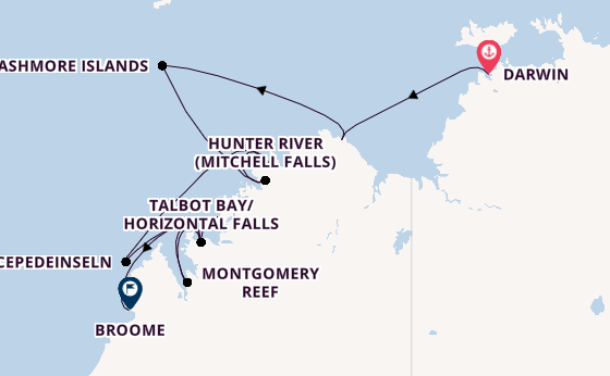 Australien ab Darwin, Australien auf der Seabourn Pursuit