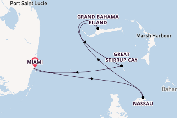 Cruise in 5 dagen naar Miami met Norwegian Cruise Line