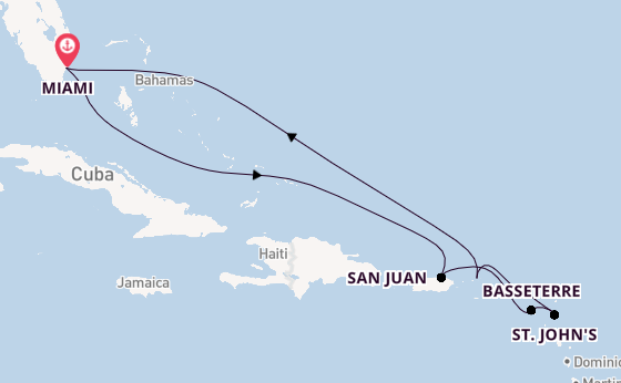 Caribbean from Miami, Florida, USA with the Silver Dawn