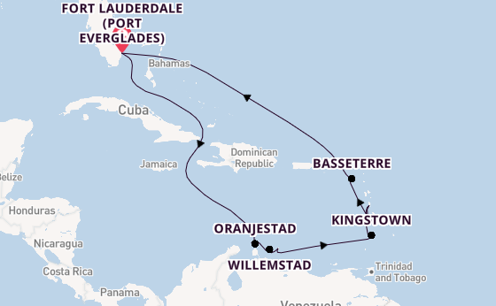 Southern Caribbean from Fort Lauderdale (Port Everglades), Florida with the Celebrity Eclipse