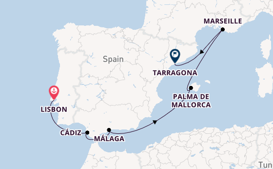 Western Mediterranean from Lisbon, Portugal with the MSC Meraviglia