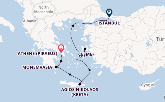 Oostelijke Middellandse Zee vanaf Athene (Piraeus), Griekenland met de Seabourn Ovation
