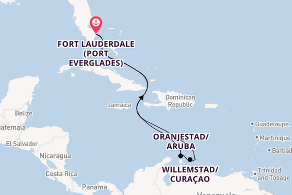 Southern Caribbean from Fort Lauderdale (Port Everglades), Florida, USA with the Celebrity Silhouette