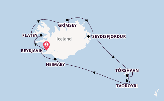Arctica vanaf Reykjavik, IJsland met de Seabourn Pursuit