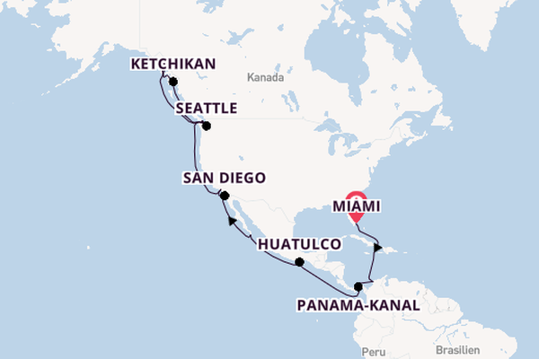 USA Westküste ab Miami auf der MSC Poesia