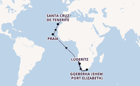 Südliches Afrika ab Kapstadt, Südafrika auf AIDAblu