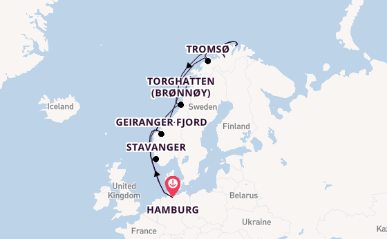 Noorwegen vanaf Hamburg, Duitsland met de HANSEATIC nature
