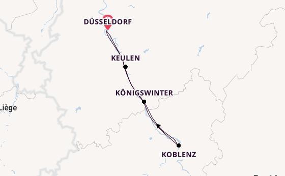 Rijn vanaf Düsseldorf, Duitsland met de VIVA MOMENTS