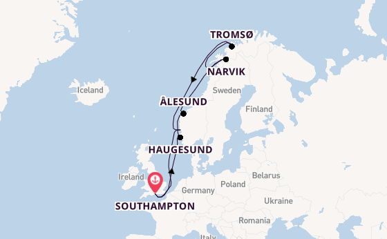 Norway from Southampton, England with the Queen Victoria