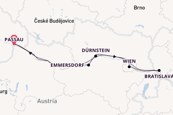 Donau vanaf Passau, Duitsland met de Amadeus Imperial