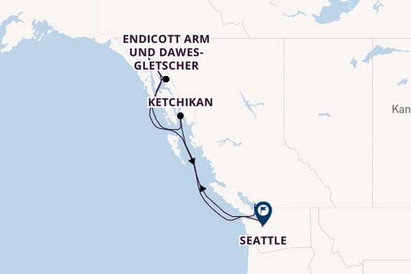 Alaska ab Vancouver, Kanada auf der Celebrity Edge