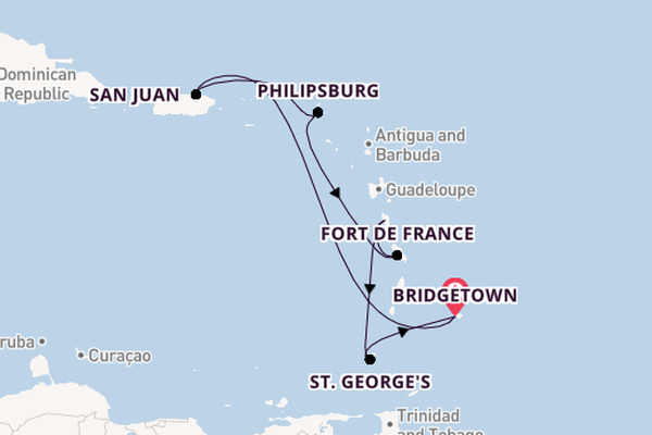 Caribbean from Bridgetown, Barbados with the Crown Princess