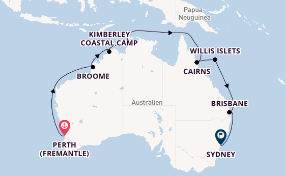 Australien ab Perth (Fremantle), Australien auf der Grand Princess